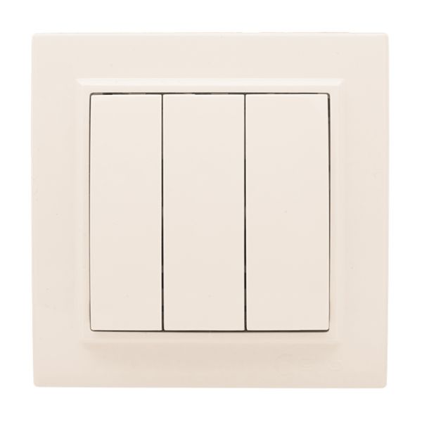 Выключатель трехклавишный СП 10А бежевый Минск