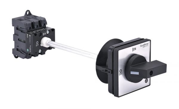 ВЫКЛЮЧАТЕЛЬ-РАЗЪЕДИНИТЕЛЬ 3P 25A С ЧЁРНОЙ ВЫНОСНОЙ РУКОЯТКОЙ НА ДИН-РЕЙКЕ/ПЛАТЕ