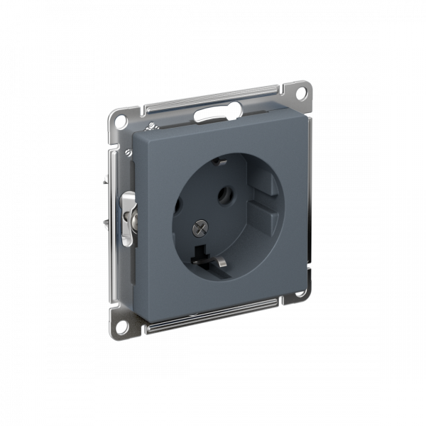 Розетка ATLASDESIGN с заземлением 16А механизм грифель