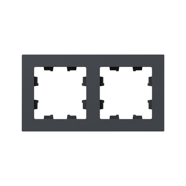 Рамка 2-местная графит.  пластик Эпика EKF