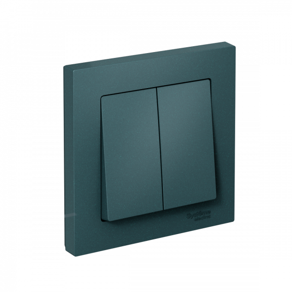 ATLASDESIGN 2-клавишный ВЫКЛЮЧАТЕЛЬ, сх.6, 10АХ, в сборе, быстрозажимные клеммы, ИЗУМРУД