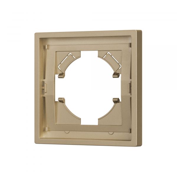 Рамка пластиковая FRM-TENDO-SFPL-1-GD, Золото светлое, 1 пост