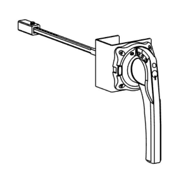 ВЫНОСНАЯ СТАНДАРТНАЯ КРАСНО-ЖЁЛТАЯ ПОВОРОТНАЯ РУКОЯТКА ДЛЯ ФРОНТАЛЬНОЙ УСТАНОВКИ НА SD160-250