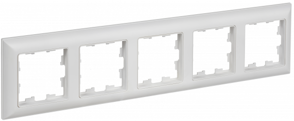 BRITE Рамка 5-местная РУ-5-БрАБ арктический белый/белый IEK