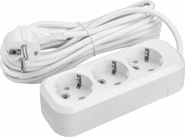 Удлинитель бытовой OPE-S-03-200-E-3x1 с заземлением 3 розетки 2м ПВС 3х1 3500Вт