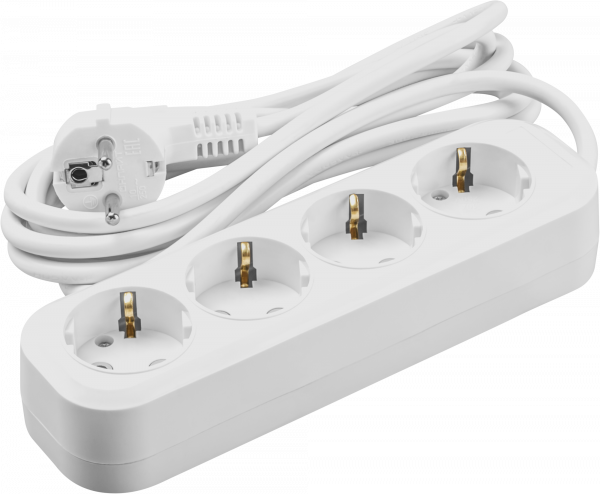 Удлинитель бытовой OPE-S-04-300-E-3x0.75 с заземлением 4 розетки 3м ПВС 3х0,75 2200Вт