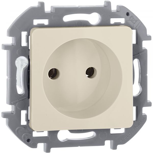 Розетка 1-местная без заземления без защитных шторок 16А слоновая кость INSPIRIA