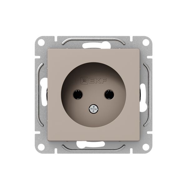 Механизм розетки  16А  без заземления  без шторок  кремовый Эпика EKF