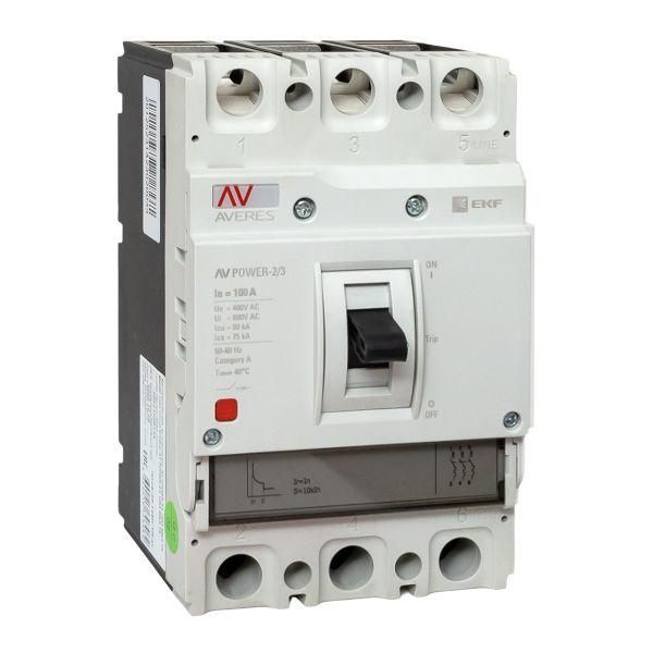 Выключатель автоматический AV POWER-2/3 100А 80kA TR AVERES