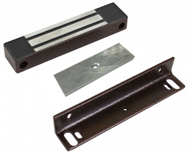 Замок электромагнитный ML-100KB с уголком IP67 12В усилие 100 кг коричневый