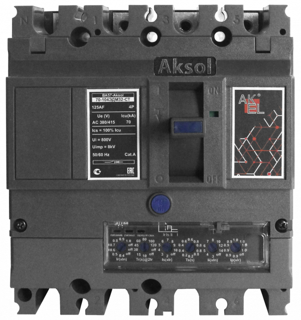 Выключатель автоматический в литом корпусе ВА57-AKSOL-70-104ЭДМ63-СТ 4P/63A/ЭДМ/70кА