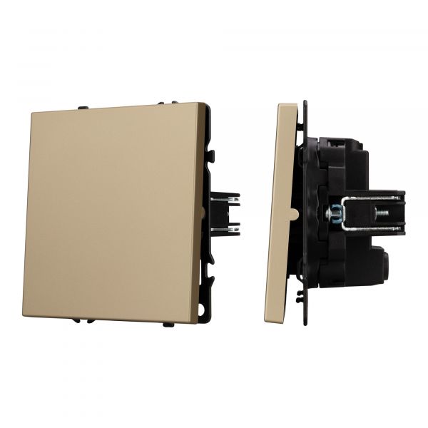 Механизм выключателя одноклавишный перекрёстный SWT-NOBE-MKX1-SFPL-GD 230V, 10A, Золото светлое, 1 пост