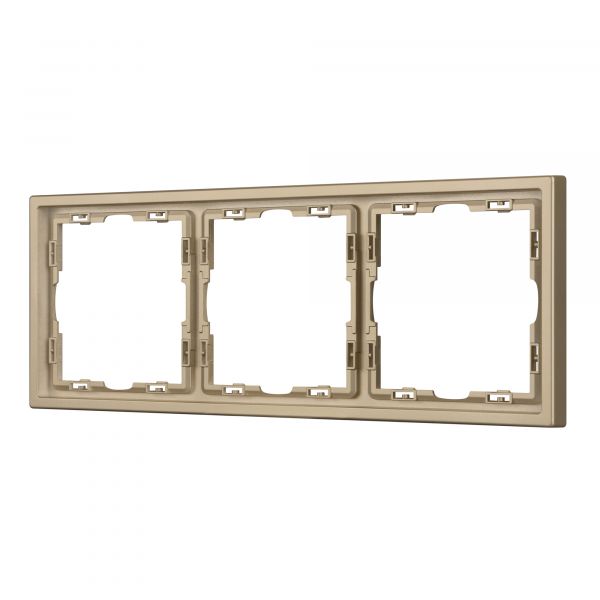 Рамка пластиковая FRM-NOBE-SFPL-3-GD, Золото светлое, 3 поста