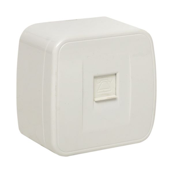 Розетка Минск Phone 1-местная ОП белая