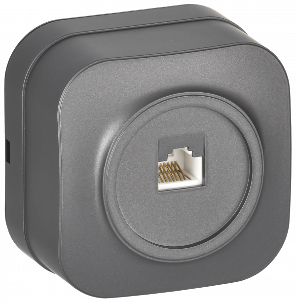 GLORY Розетка для открытой установки компьютерная RJ45 кат.5E РК10-ХСм сталь матовый IEK