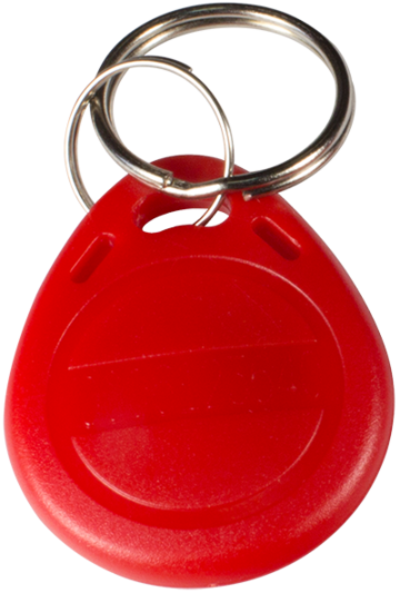 Брелок бесконтактный EM-Marine TS красный с кольцом для крепления, идентификационный номер нанесен на поверхность брелока