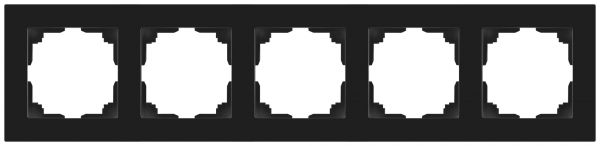 Рамка для розеток и выключателей 5 постов антрацит пластик Intro Accent 6-505-05