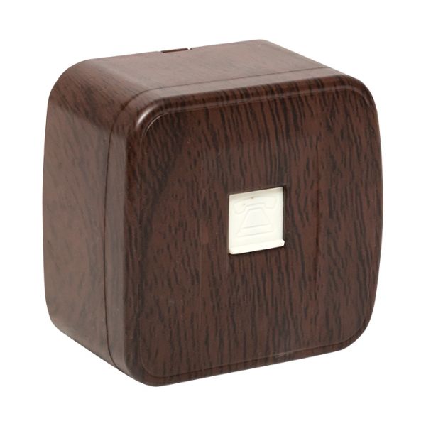 Розетка Phone 1-местная ОП Минск темное дерево