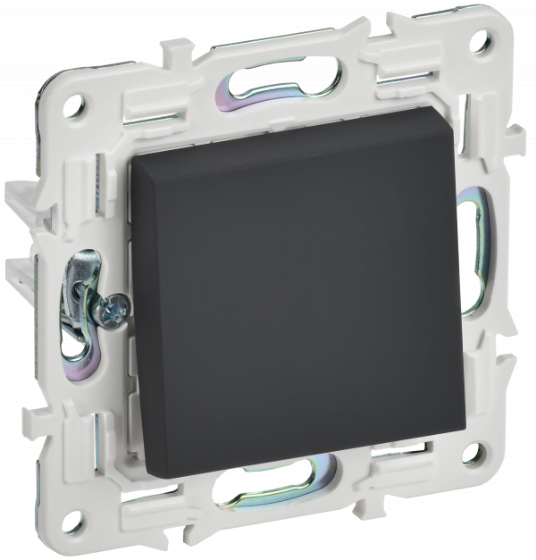 SKANDY Выключатель 1-клавишный проходной 10А SK-V02G графит IEK