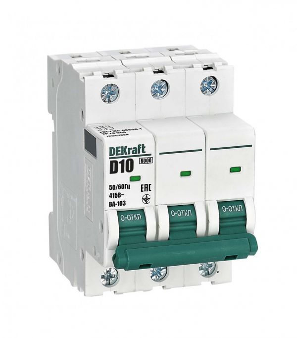 Выключатель автоматический ВА-103 3Р 10А D 6кА новый