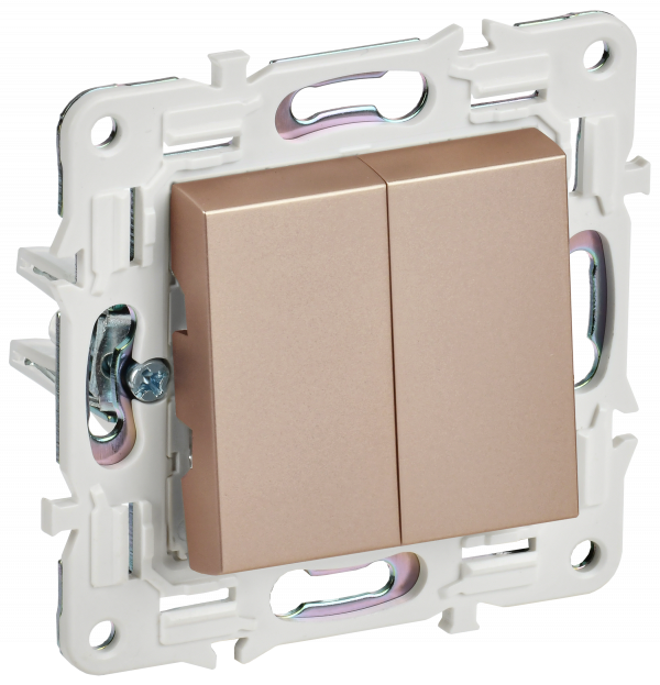 SKANDY Выключатель 2-клавишный 10А SK-V04Sa песочный IEK