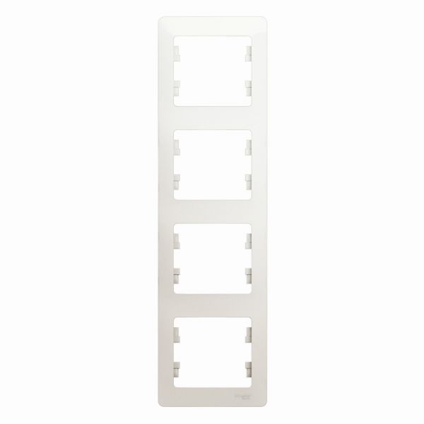 GLOSSA Рамка 4 поста вертикальная перламутр