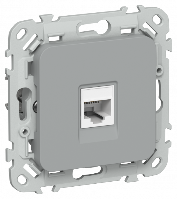 FLITE Розетка компьютерная RJ45 категория 5Е UTP РК5е-1-0-ФлС серый IEK