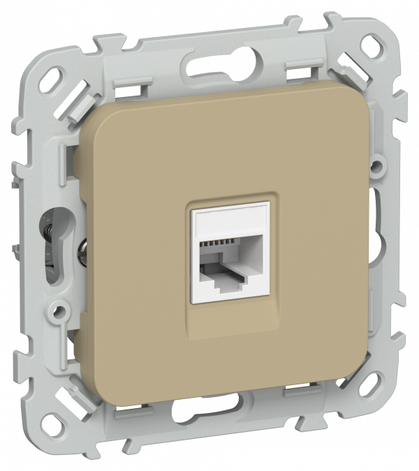 FLITE Розетка компьютерная RJ45 категория 5Е UTP РК5е-1-0-ФлХ хаки IEK