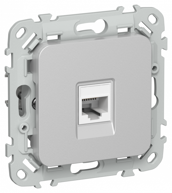 FLITE Розетка компьютерная RJ45 категория 6 UTP РК6-1-0-ФлА алюминий IEK