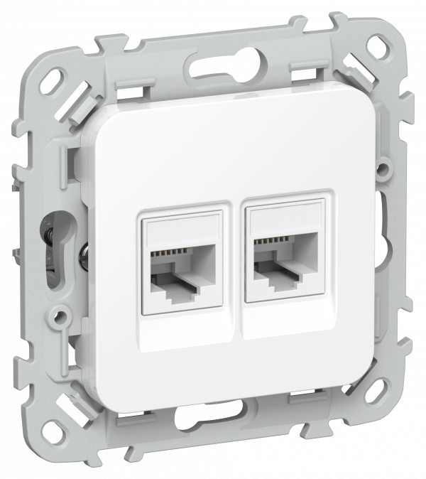 FLITE Розетка 2-местная компьютерная RJ45 категория 6 UTP РК6-2-0-ФлБ белый IEK
