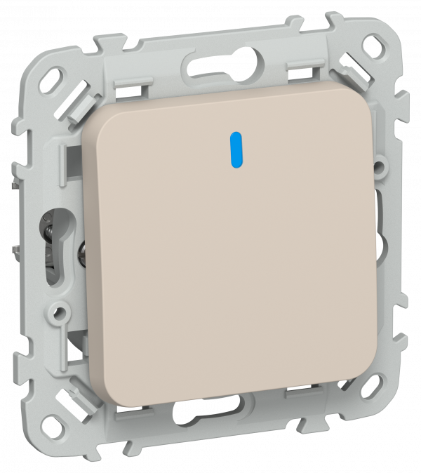 FLITE Выключатель 1-клавишный с индикацией 10А ВС11-1-1-ФлЛ льняной IEK