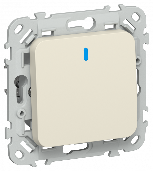 FLITE Выключатель 1-клавишный проходной с индикацией 10А ВС61-1-1-ФлСл сливочный IEK