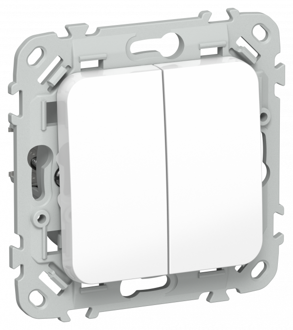 FLITE Выключатель 2-клавишный 10А ВС12-1-0-ФлБ белый IEK