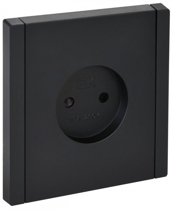FORTE&PIANO Розетка 1-местная без заземления с защитными шторками винтовое крепление 10А FP117 черный IEK