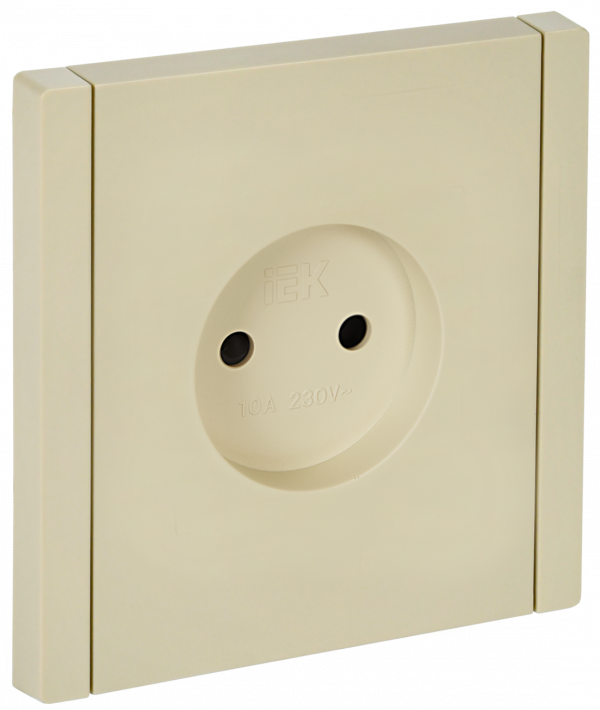 FORTE&PIANO Розетка 1-местная без заземления с защитными шторками винтовое крепление 10А FP417 ваниль IEK
