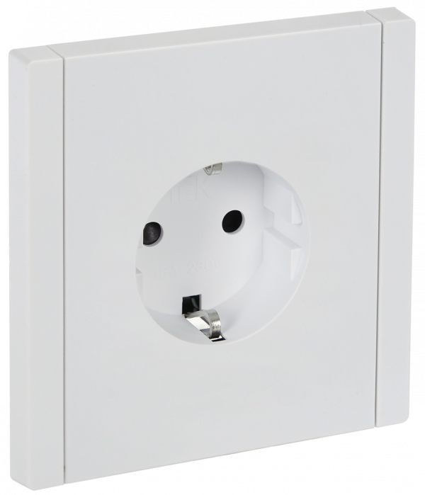 FORTE&PIANO Розетка 1-местная с заземлением с защитными шторками безвинтовое крепление 16А FP213 белый IEK