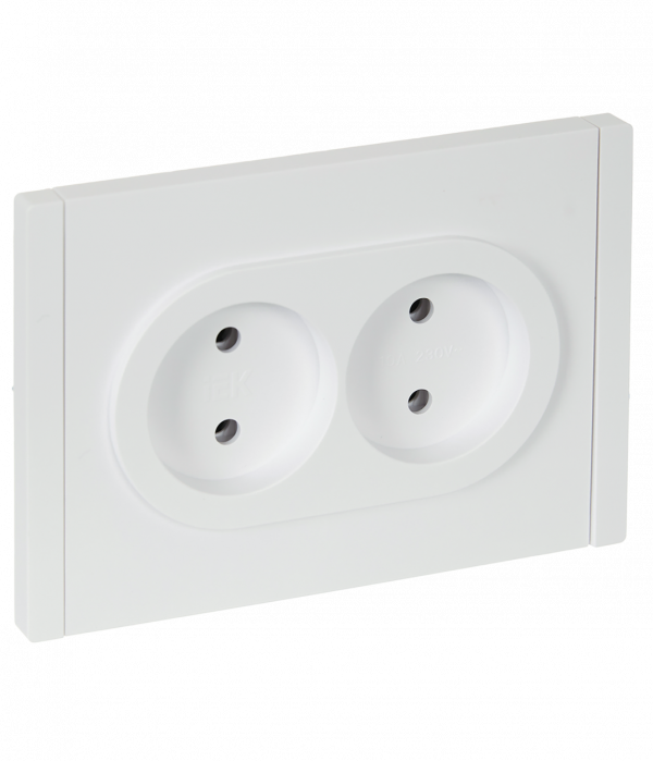 FORTE&PIANO Розетка 2-местная без заземления без защитных шторок безвинтовое крепление 10А FP226 белый IEK