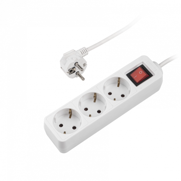 Удлинитель бытовой ФАZА FTS-05-300 5x3,0 с заземлением и выключателем