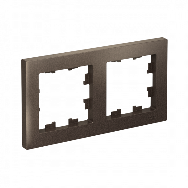 Рамка двухпостовая ATLASDESIGN универсальная мокко