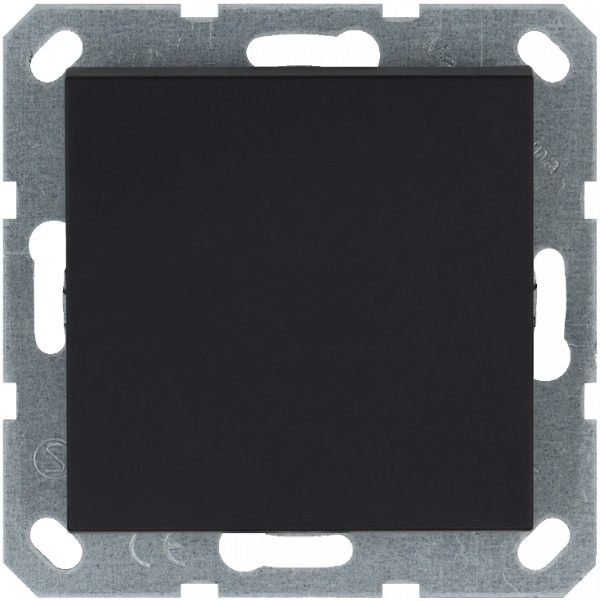 Звонковый механизм 10A 250V~ с накладкой, цвет черный матовый (soft touch)