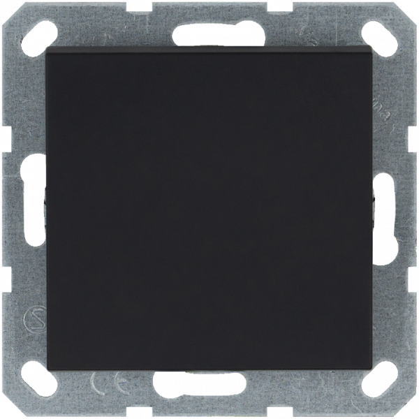 Выключатель одноклавишный со светодиодом 10A 250V~ с накладкой цвет черный матовый (soft touch)