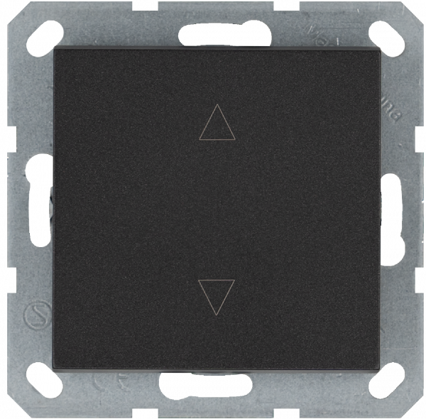 Выключатель одноклавишный для штор 10A 250V~ с накладкой, цвет Антрацит