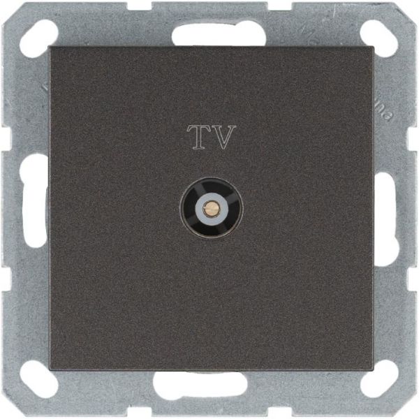 Розетка TV9.5 мм оконечная с накладкой, цвет Мокко