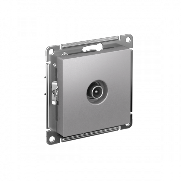 Розетка ATLASDESIGN TV проходная 4DB механизм алюминий