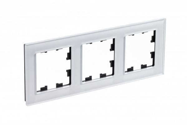 Рамка трехпостовая ATLASDESIGN NATURE, ОРГАНИЧЕСКОЕ СТЕКЛО БЕЛЫЙ