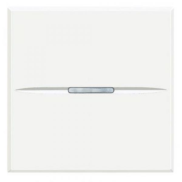 Axolute. Переключатель аксиальный одноклавишный 10А 250В. Автоматические клеммы. 2 модуля. Цвет Белый