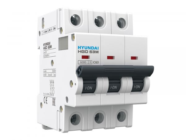 Выключатель автоматический модульный трехполюсный 63А 6кА С HGD