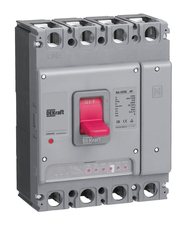 Силовой автоматический выключатель с электронным расцепителем 4P 630А 70кА ВА-355E