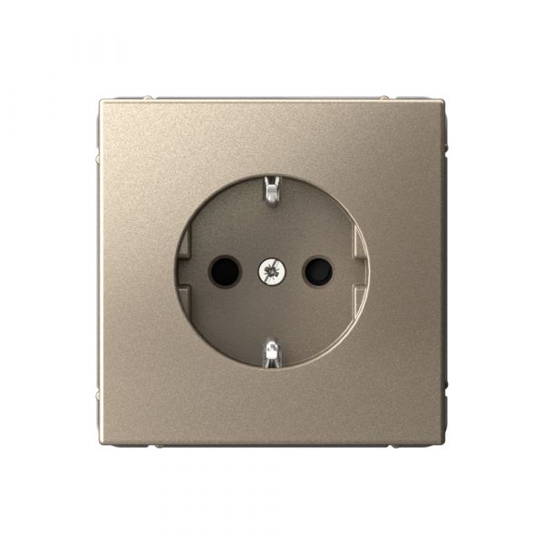 ARTGALLERY РОЗЕТКА с заземлением со шторками, 16А, механизм, быстрозажимные клеммы, шампань