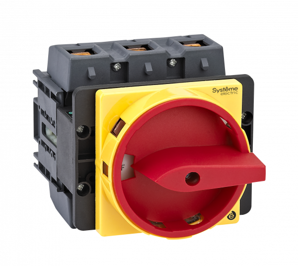 ВЫКЛЮЧАТЕЛЬ-РАЗЪЕДИНИТЕЛЬ 3P 175A С КРАСНОЙ РУКОЯТКОЙ НА ДВЕРЦУ 4 ВИНТАМИ